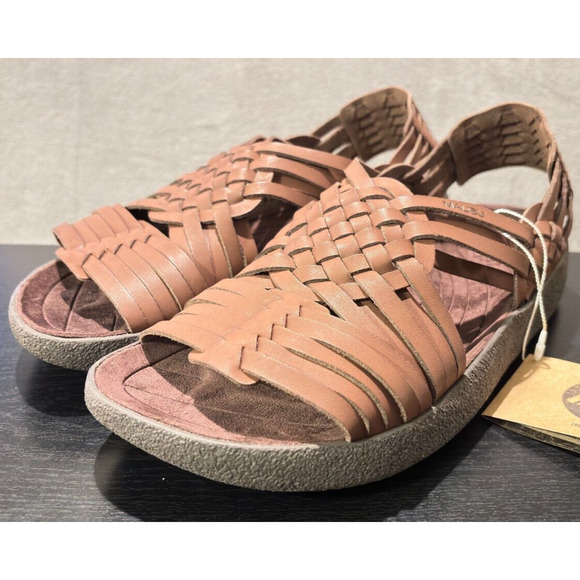 MALIBU SANDALS Canyon Vegan Leather Rubber Bison Brown Men's Size 12 - Picture 1 of 10